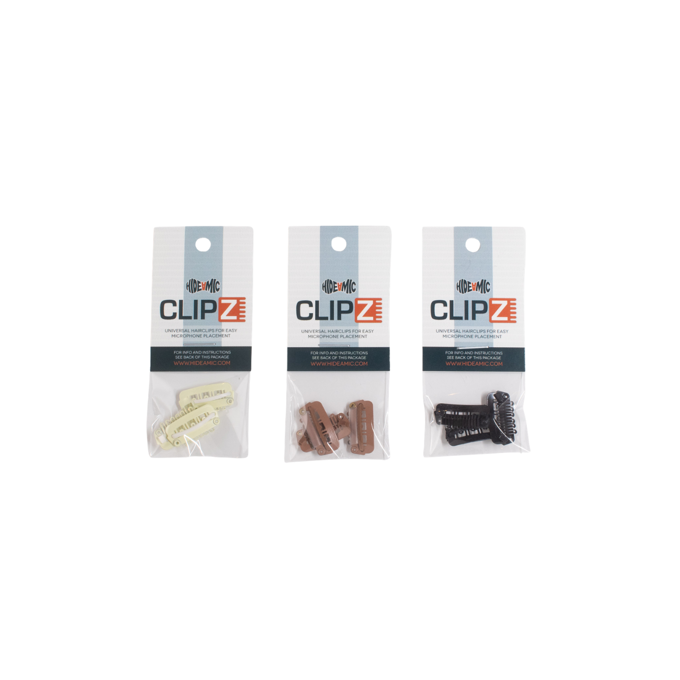 Hide-a-mic Hair Clips for Microphone Mounting (Various Colours)