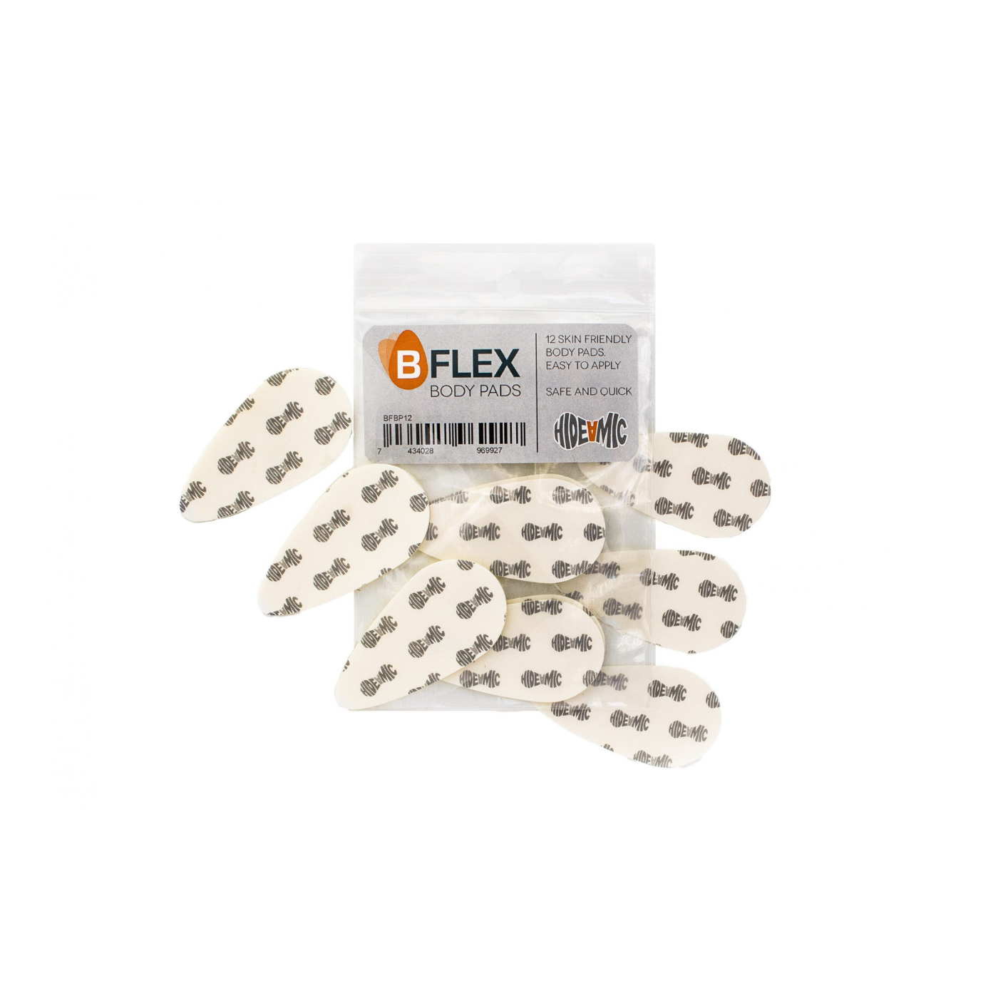 Hide-a-mic 12 Skin friendly body pads for B Flex